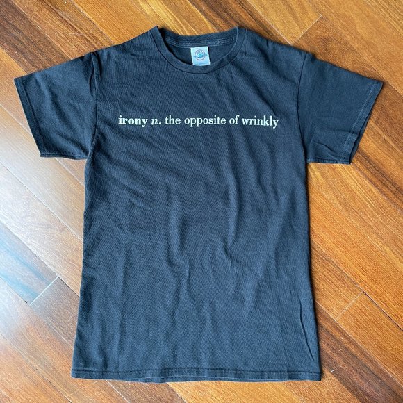 Irony : Opposite of Wrinkly Definition T-shirt Sz S - Picture 2 of 4